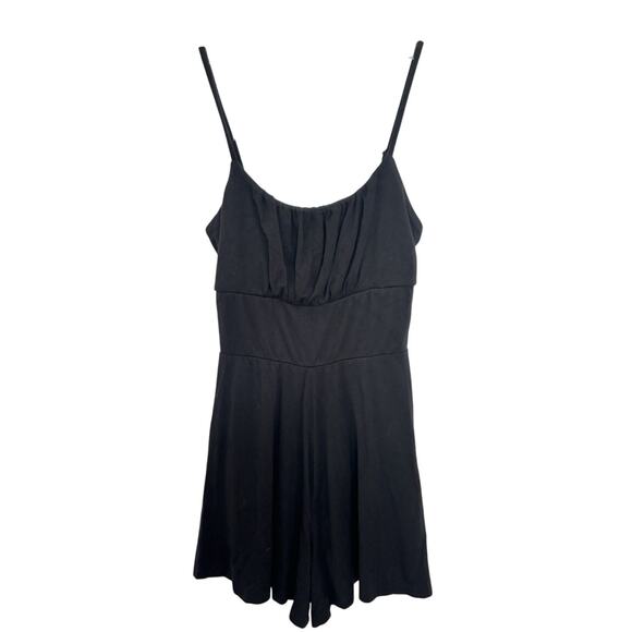 Urban Outfitters Babydoll Black Romper Playsuit Size XS Y2K Style Smocked - Picture 1 of 4